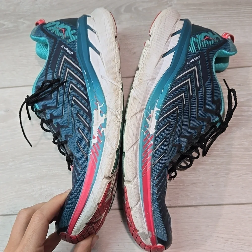 Hoka One One Womens Clifton 4 Athletic Running Sneakers shoes sz 10